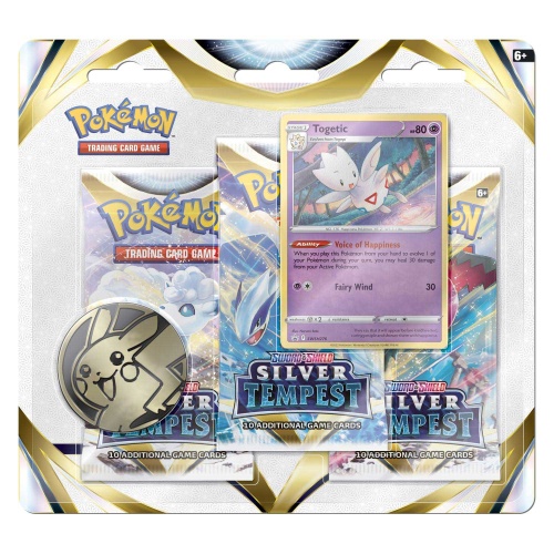 Pokemon 85096 Sword & Shield Silver Tempest 3-Pack Blister Togetic Englisch