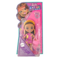 Barbie HPH20 Extra Mini Minis braunes Haar und pinkes Kleid