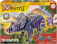 Educa 19183 3D Triceratops 67 Teile Puzzle