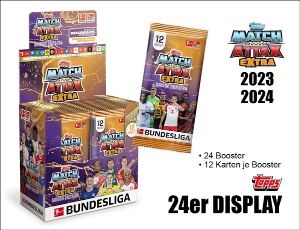 Topps 68520 Match Attax EXTRA Bundesliga 2023/2024 24er DISPLAY