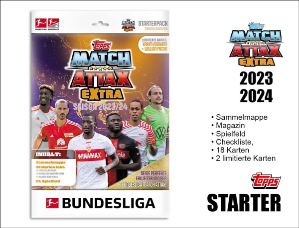 Topps 112994 Match Attax EXTRA Bundesliga 2023/2024 STARTERPACK