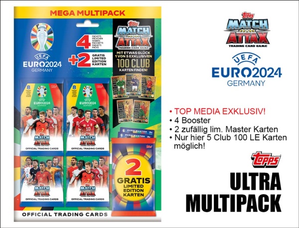 Topps 70943 UEFA EURO 2024 Match Attax – ULTRA MEGA MULTIPACK