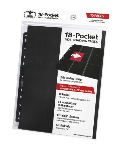 Ultimate Guard 10404 18-Pocket Pages Side-Loading Schwarz 10 Stück