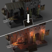 Mattel HDL28 Mega Construx The Witcher - Geralts Greifjagd Bauset mit LED-Lichtern