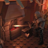 Mattel HDL28 Mega Construx The Witcher - Geralts Greifjagd Bauset mit LED-Lichtern