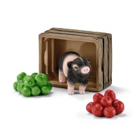 Schleich 42292 Mini-Schwein mit &Auml;pfeln