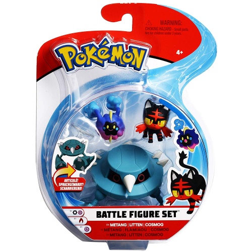 Pokémon Actionfiguren Battle Figure Set Flamiau, Metang, Cosmog