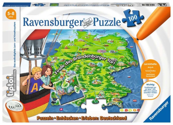 Ravensburger 00831 tiptoi® 100 Teile Puzzle - Entdecken, Erleben: Deutschland