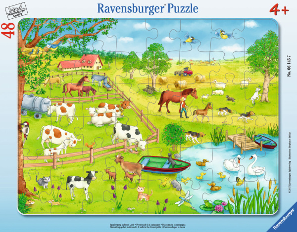 Ravensburger 06145 Spaziergang auf dem Land 48 Teile Rahmenpuzzle