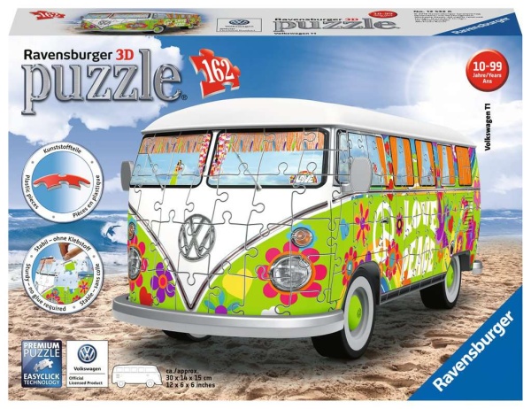 Ravensburger 12532 Volkswagen T1 Hippie Style 162 Teile 3D Puzzle
