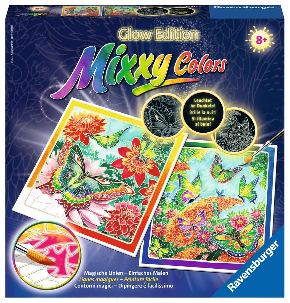 Ravensburger Mixxy Colors Wasserfarben Glow Edition 2er Set Schmetterlinge 29434 