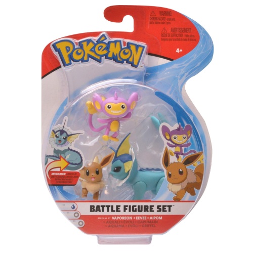 Pokemon Battle Figure Set Aquana, Evoli, Griffel Wave 5