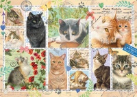 Jumbo 18813 Briefmarken Sammlung Katzen 1000 Teile Puzzle