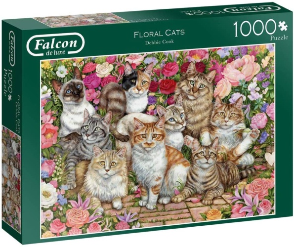 Jumbo 11246 Falcon - Floral Cats 1000 Teile Puzzle