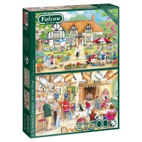 Jumbo 11242 Falcon - Summer Evening at the Pub 2x 500 Teile Puzzle