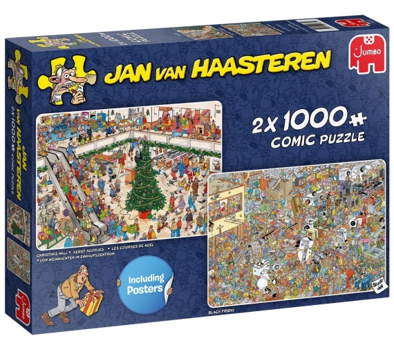 Jumbo 20033 Jan van Haasteren - Weihnachtseinkäufe - Black Friday & Christmas Mall 2x 1000 Teile Puzzle