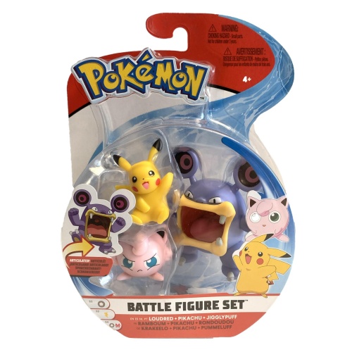 Pokemon Battle Figure Set Krakeelo, Pikachu und Pummeluff Wave 6