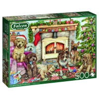 Jumbo 11310 Falcon - Christmas Puppies 500 Teile Puzzle