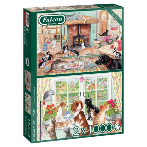 Jumbo 11318 Falcon - Animals at Home 2x 1000 Teile Puzzle