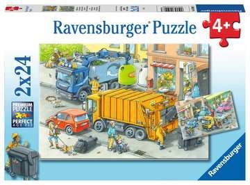 Ravensburger 05096 Müllabfuhr und Abschlepper 2x24 Teile Puzzle