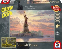 Schmidt 59498 Kinkade - Freiheitsstatue in der Abendd&auml;mmerung, Glow in the Dark 1000 Teile Puzzle