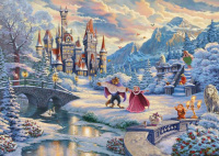 Schmidt Spiele 59671 Disney Die Sch&ouml;ne und das Biest, Zauberhafter Winterabend Limited Christmas Edition Thomas Kinkade 1000 Teile Puzzle