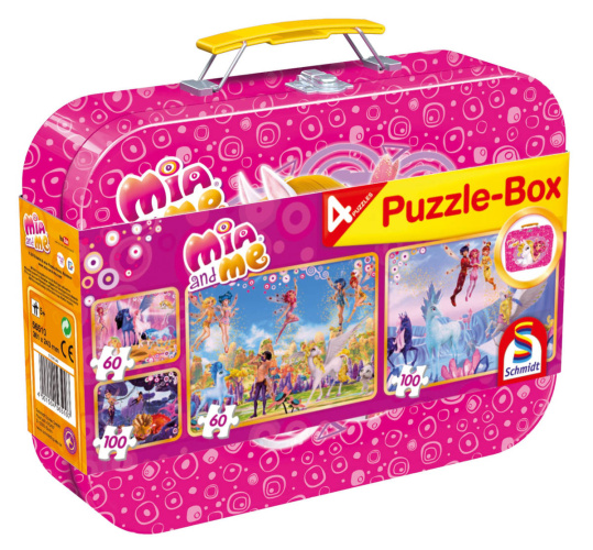Schmidt 56510 Mia & Me Puzzle-Box 2x60 2x100 Teile Puzzle im Metallkoffer