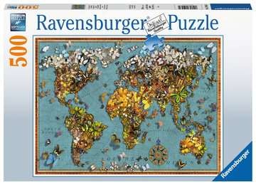 Ravensburger 15043 Antike Schmetterling-Weltkarte 500 Teile Puzzle