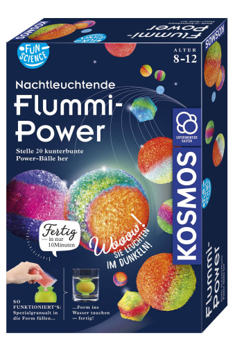 KOSMOS 65410 Fun Science Nachtleuchtende Flummi-Power Experimentierkasten