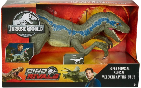 Mattel GCT93 Jurassic World Riesendinosaurier Velociraptor Blue 45 cm