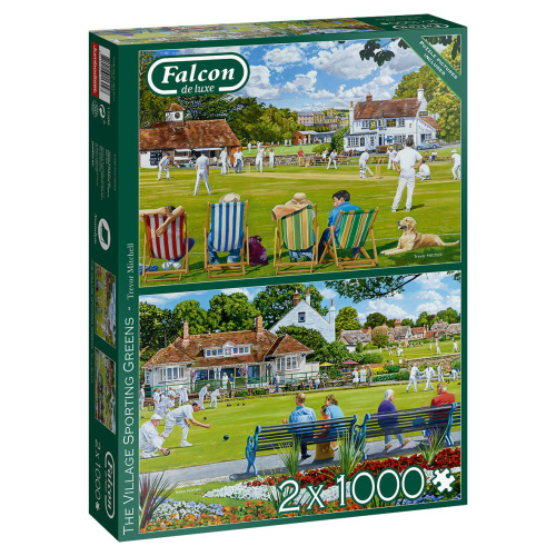 Jumbo 11309 Falcon - The Village Sporting Greens 2x1000 Teile Puzzle