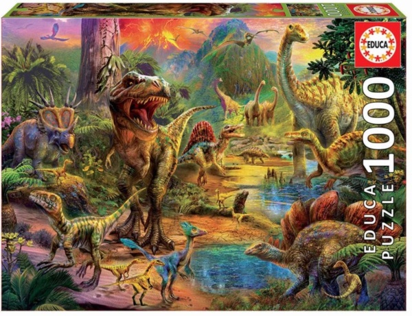 Educa 17655 Land der Dinosaurier 1000 Teile Puzzle