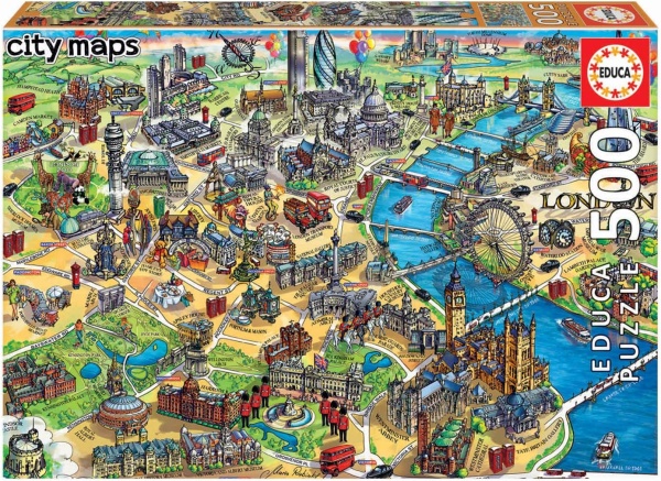 Educa 18451 London City Maps 500 Teile Puzzle