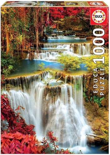 Educa 18461 Wasserfall im Wald 1000 Teile Puzzle