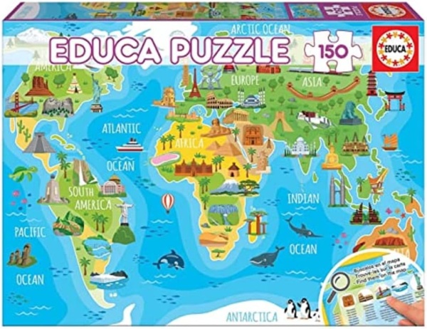 Educa 18116 Weltkarte der Monumente 150 Teile Puzzle