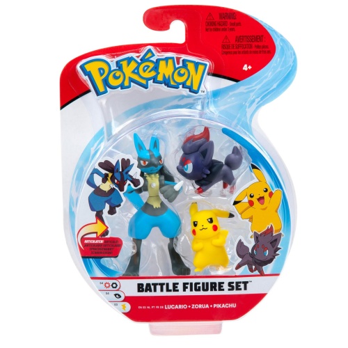 Pokemon Battle Figure Set Lucario, Zorua und Pikachu