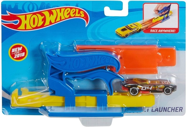 Mattel FVM08 Hot Wheels Pocket Launcher blau - Fahrzeugstarter