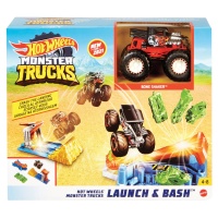 Mattel GVK08 Hot Wheels Monster Trucks Startrampen-Crash
