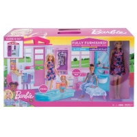 Mattel FXG55 Barbie Ferienhaus mit M&ouml;beln und Puppe