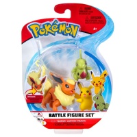 Pokemon Battle Figure Set Flamara + Larvitar + Pikachu