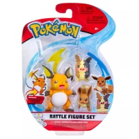 Pokemon Battle Figure Set Raichu + Morpeko (Pappsattmuster) + Evoli
