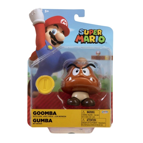 Super Mario Figur Gumba mit Münze 10 cm Wave 24