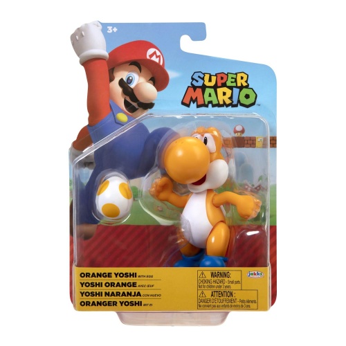 Super Mario Figur Oranger Yoshi mit Ei 10 cm Wave 24
