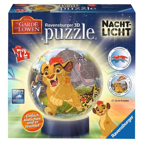 Ravensburger 11815 Nachtlicht Die Garde der Löwen 72 Teile 3D Puzzle Ball