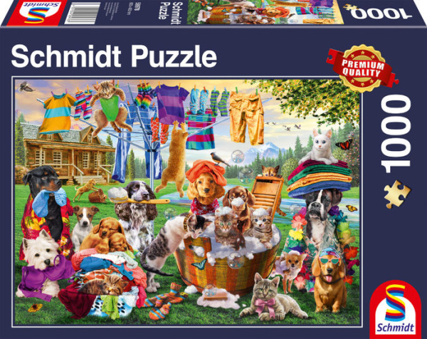 Schmidt 58978 Verrückter Haustiergarten 1000 Teile Puzzle