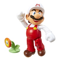 Jakks 86739 Super Mario Figur Feuer-Mario mit Feuerblume 10 cm Wave 25