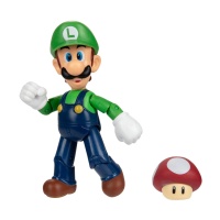 Super Mario Figur Luigi mit Superpilz 10 cm Wave 25
