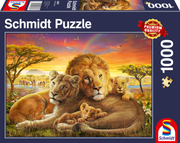 Schmidt 58987 Kuschelnde Löwenfamilie 1000 Teile Puzzle