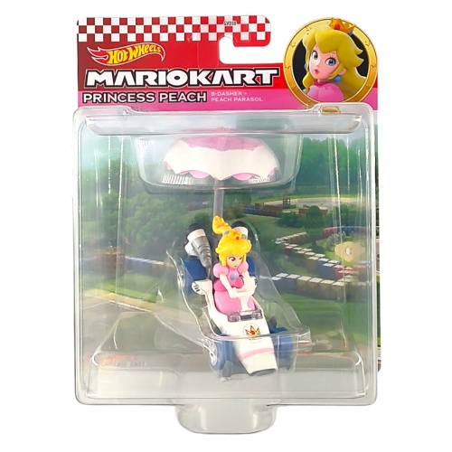 Hot Wheels GVD36 Mario Kart Princess Peach B-Dasher + Peach Parasol