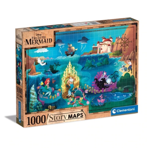 Clementoni 39664 Disney Maps Die kleine Meerjungfrau 1000 Teile Puzzle